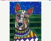50%  OFF SALE - 11x14 Canaan Print Poster of Painting Modern Dog Art