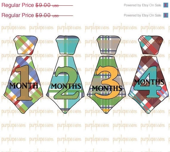 Baby Month Tie Stickers Baby Boy Monthly Onesie Stickers Month Baby Sticker Boy Baby Shower Gift Photo Prop Baby Milestone Sticker UNCUT