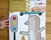 Kids Wall Decal Hedgehog Decal Skateboarding Sticker Traffic Construction Cars Decal Sticker