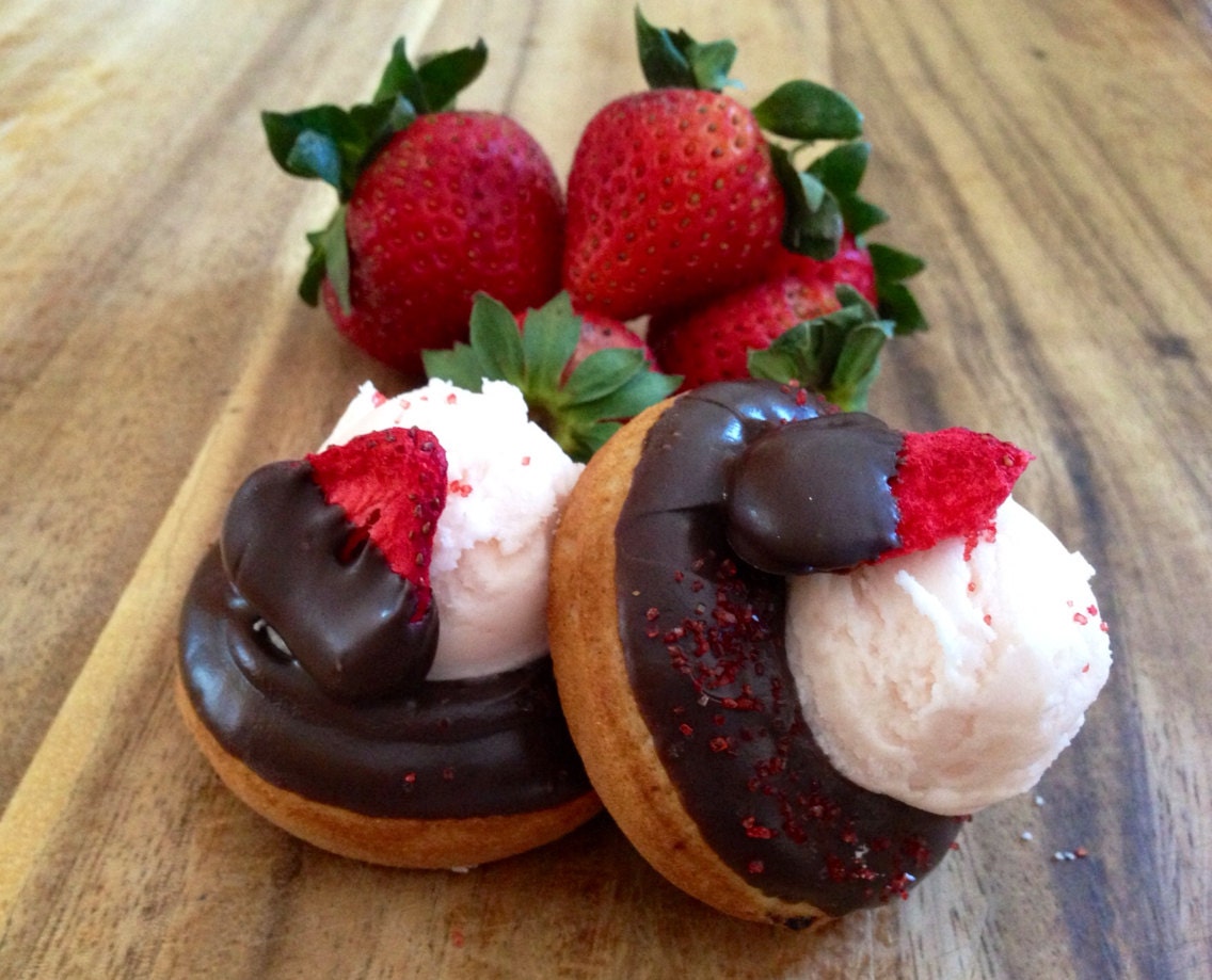 Chocolate Covered Strawberry mini donuts
