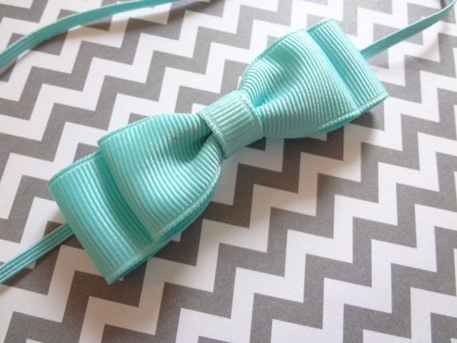 Aqua Baby Bow Headband. Aqua Hair Bow on Elastic Headband. Aqua Hair Bow Headband. Baby Hair Accessories. Baby Girls Hair Accessories