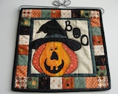 Halloween Pumpkin Patchwork Quilted Wall Hanging Table Topper