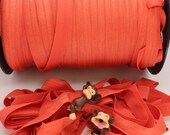10 yards 5/8 inch (15) Tangerine foldover FOE elastic trim hair ties bella jay emi