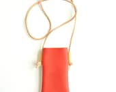 Two-tone leather cell phone case - Red & White