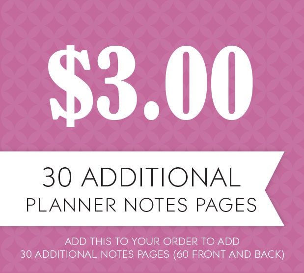 30 Additional Notes Pages
