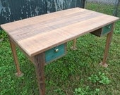 cypress writing desk with two drawers