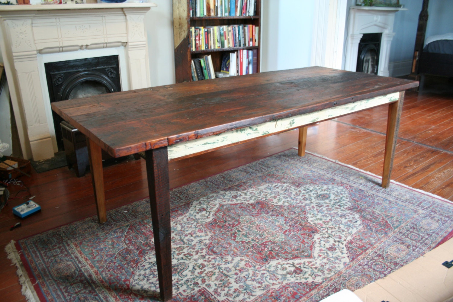 reclaimed wood rustic farm table
