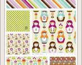 Custom Crib Bedding You Design   Bumper and Bedskirt  Matryoshka