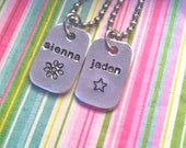 SALE---Tiny Tags...Boys or Girls Name necklace-GREAT for stocking stuffers, gifts, party favors and more...