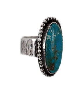Nevada Turquoise Ring set in Sterling Silver Size 7.5