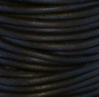 3 Yards of Naturally Dyed 1.5mm Leather Cord in Black