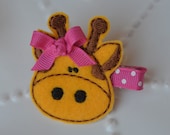 Felt Giraffe Hair Clip- Fun Hair Accessory for Girls