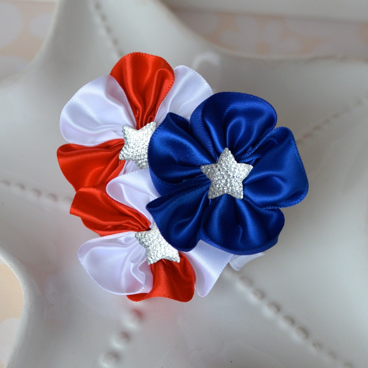 Stars and Stripes Red White and Blue Hair Clip for July 4