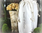 Maid of Honor Wine Bottle Bag - adorned with crystal stones - muslin cotton with double drawstrings - Perfect for Weddings 15" x 6" Il_170x135
