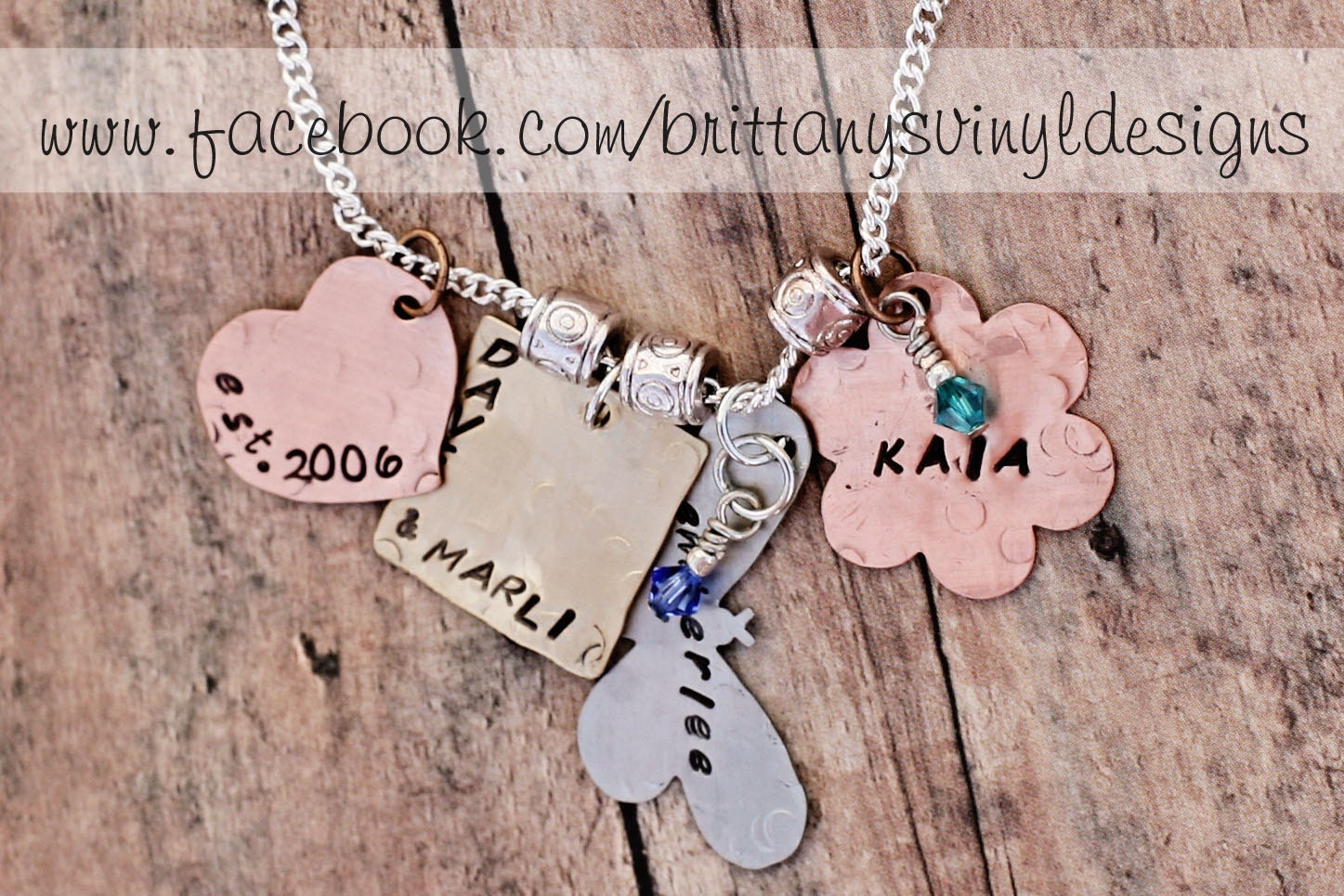 Mixed Metal Hand Stamped Necklace - Mixed Media Neckalce - Personalized and Unique - Family Necklace