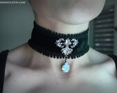 Gothic Widow -  Turquoise Swarovski Gothic Victorian Choker