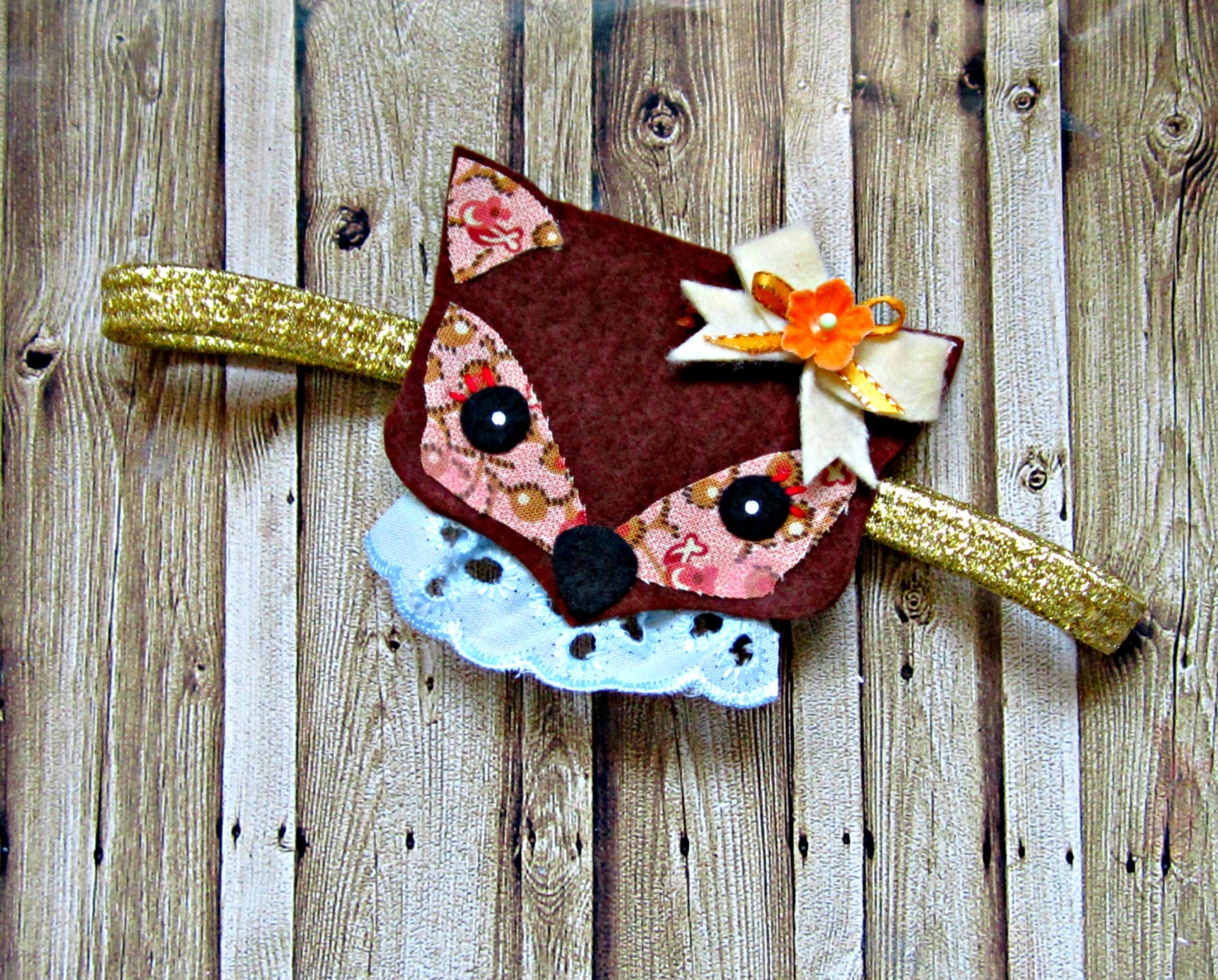 Fox Headband- Felt Fox Headband, Giddy Up and Grow, Woodland