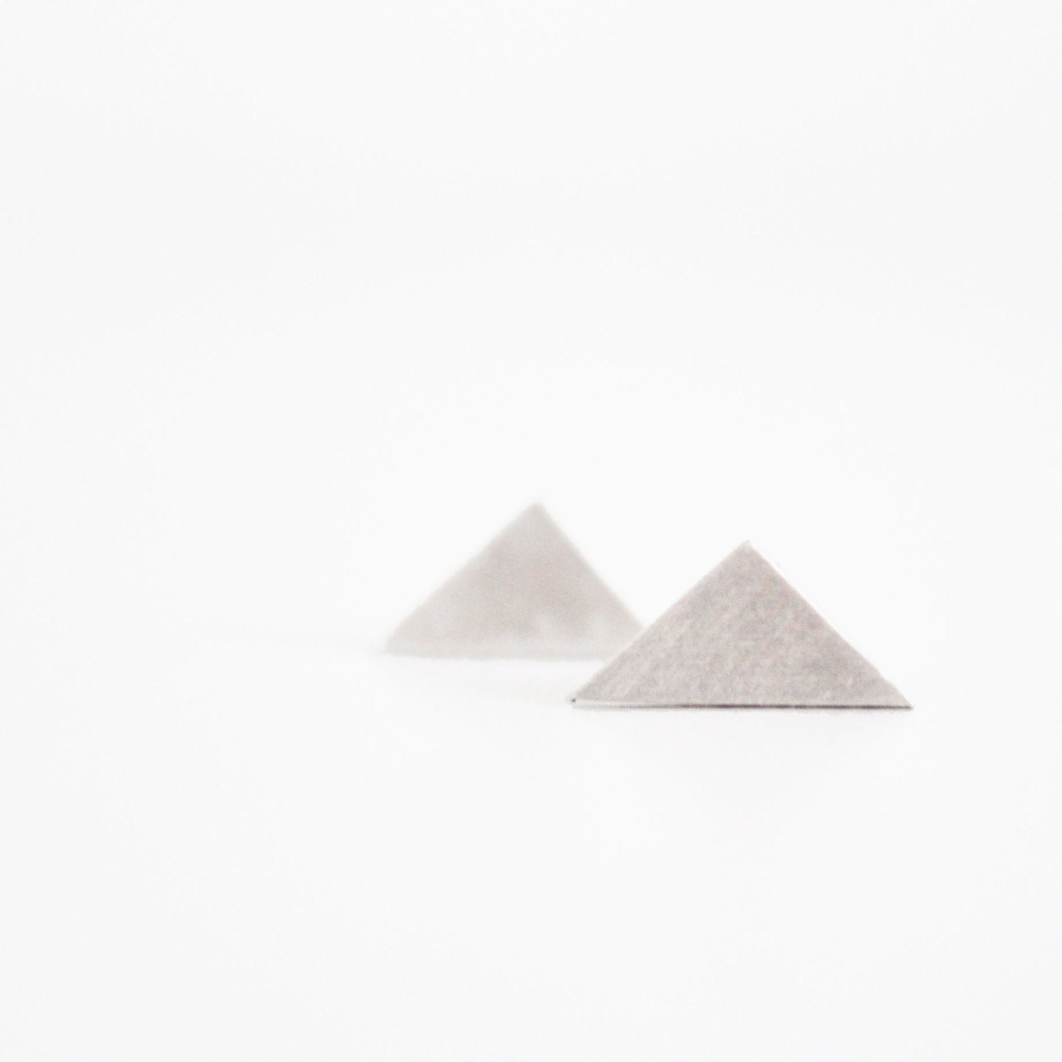simple triangle earrings- sterling silver - free shipping - nihanatakan