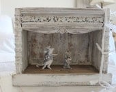 French Opera Theatre, Ballet...Vintage salvage Wood, Wire Chandelier, Dance Studio