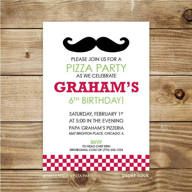 PRINTABLE Pizza Party Invitation