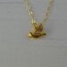 Tiny Gold Bird Necklace....Simple Cute Minimalist
