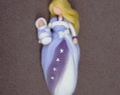 Guardien Angel MOTHER and BABY Needle Felted Wool Mobile Doll Fairy Soft Sculpture Waldorf Inspired