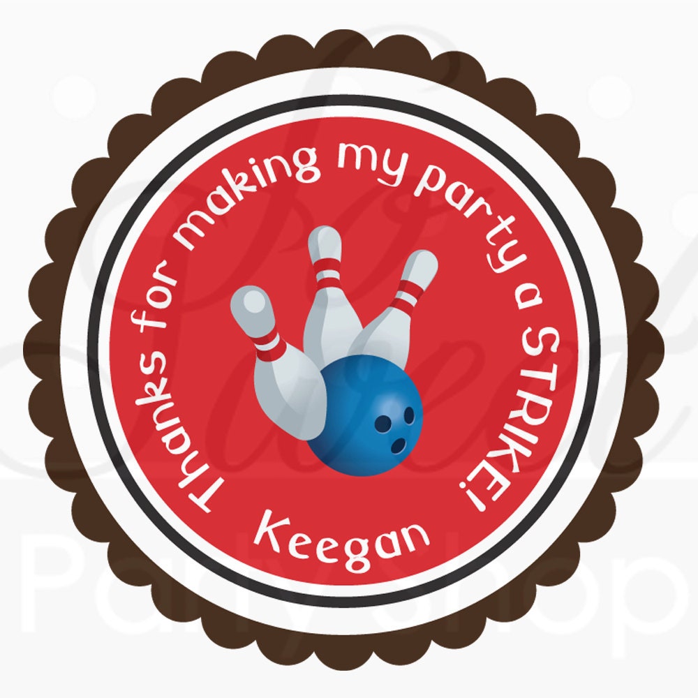 24 Bowling Birthday Sticker Labels - Bowling Birthday Decorations - Boys Birthday Party Il_570xn