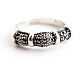 Vintage Sterling Silver Marcasite Ring - Size 6 1/2 Minimalist Jewelry / Marcasite Band