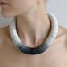 Statement Necklace made of book pages and papers: OMBRA S gray