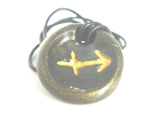 Sagittarius or Leo Zodiac Necklace in Black and Gold, Silver and Black, or Red and Gold