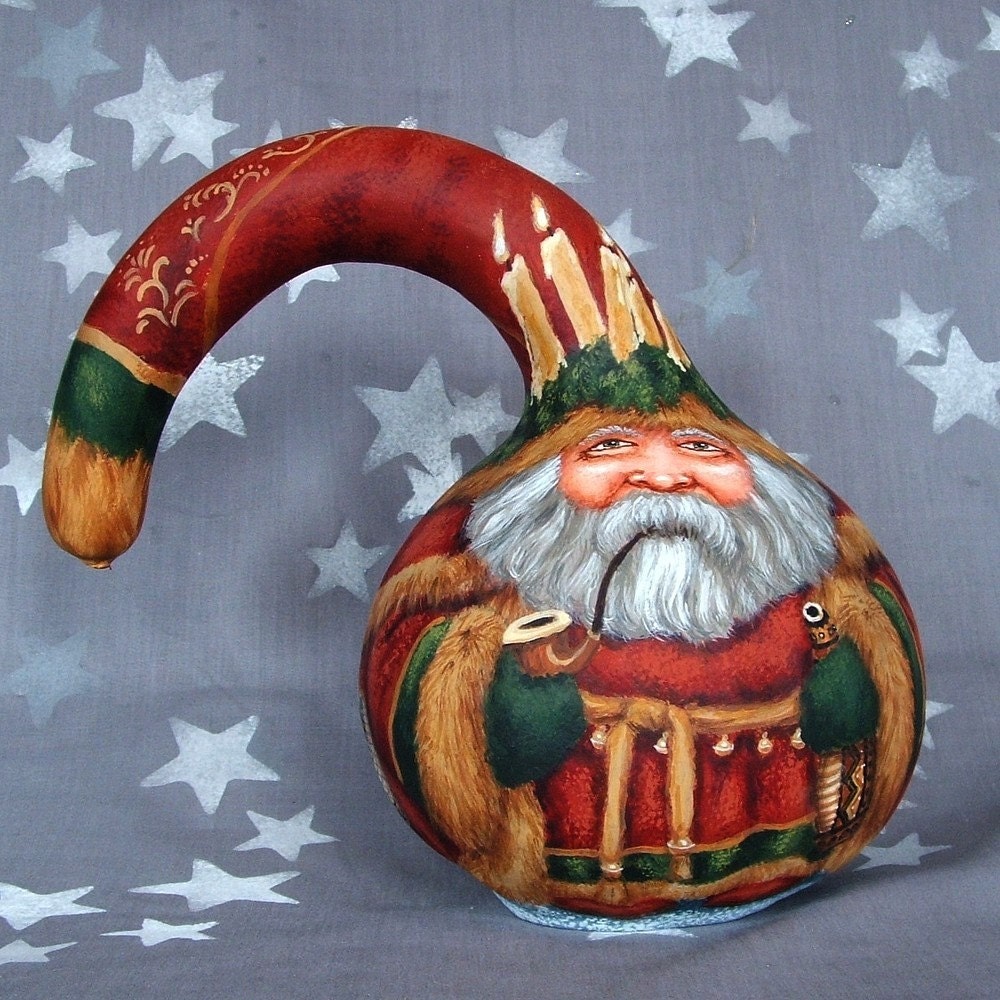 Gourd Songs, gourd instruments, international culture, hand painted, 8 inches tall