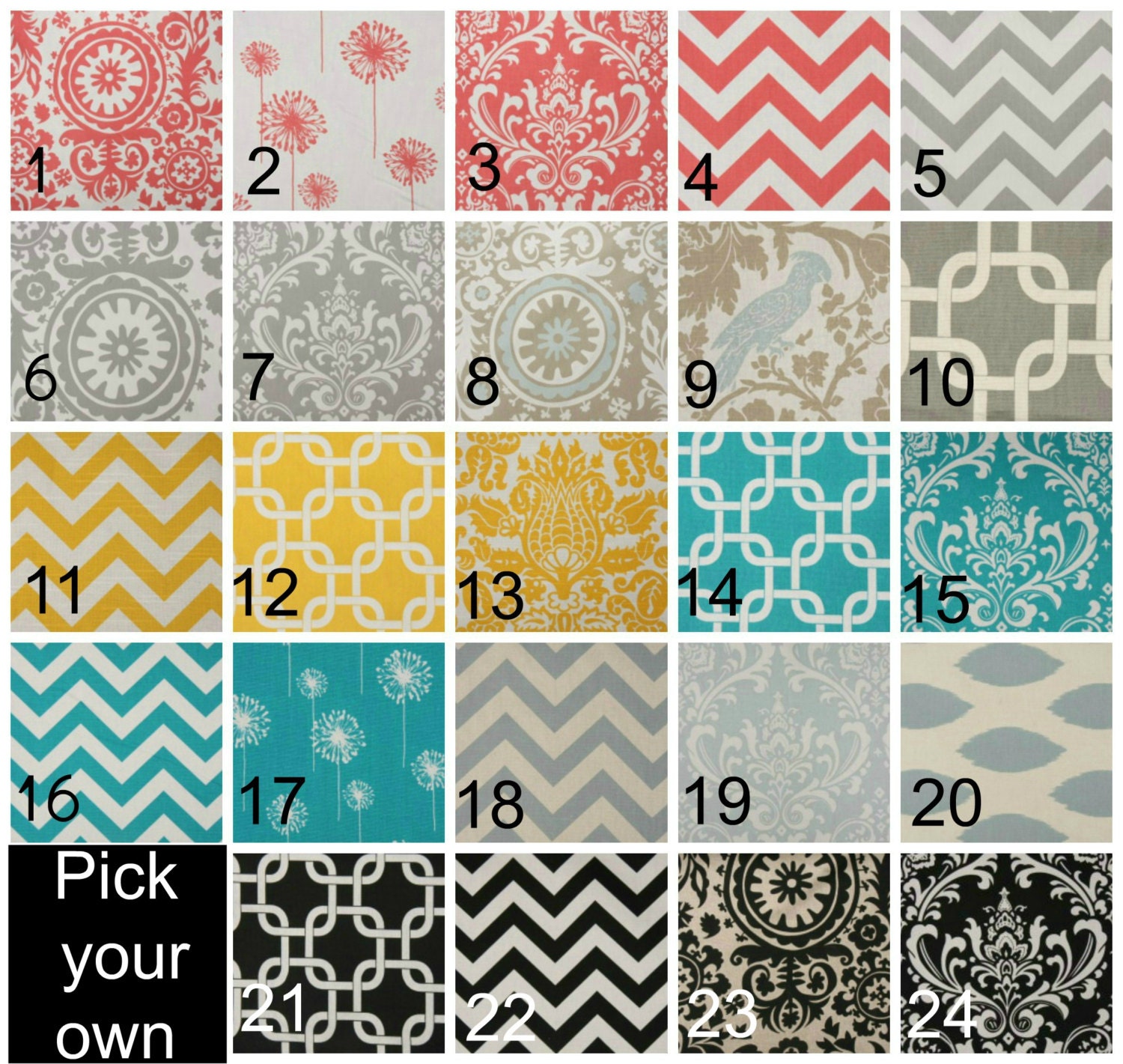 Two Curtain Panels 25 x 63 Pick your Own