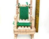 Vintage Miniature Wooden Clothespin Doll Rocker Folk Art