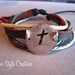 Leather Corded Copper cross  Bracelet