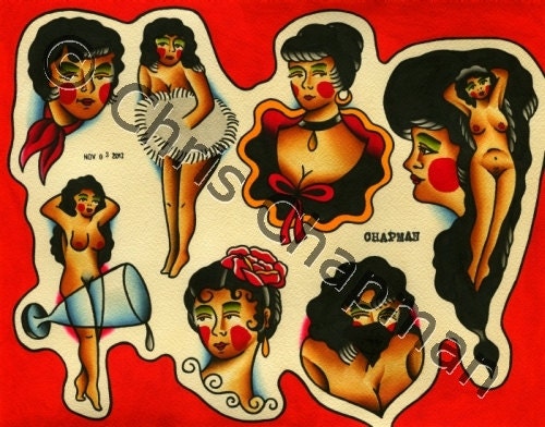 Ladies n Ladies Tattoo Flash