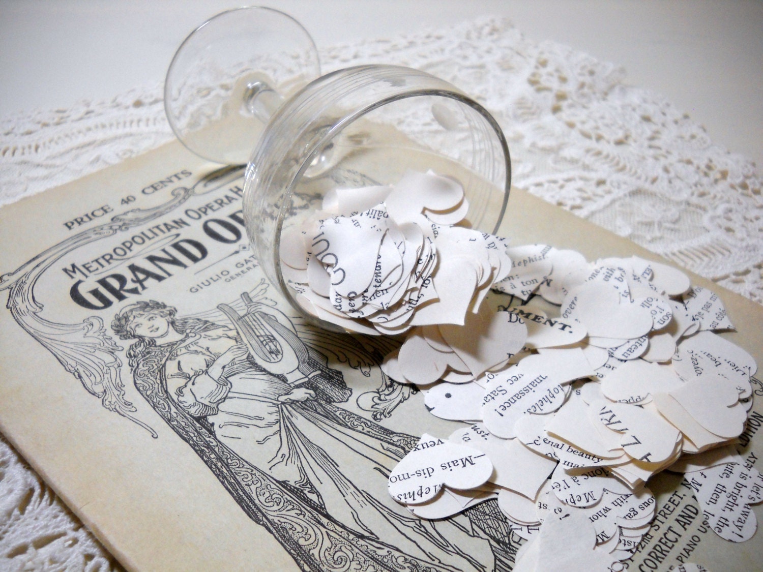 Vintage Opera Heart Confetti Paper Punches