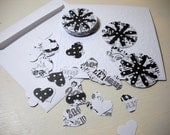 Black and White DIY Paper Circle Die Cut Flowers and Heart Confetti Paper Punches