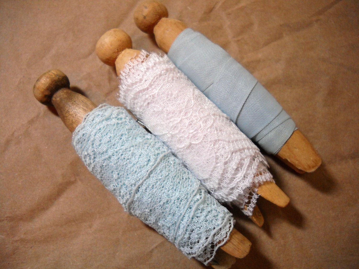 Baby Blue and White Lace Ribbon & Trim Bundle Over 6 Yards of DIY