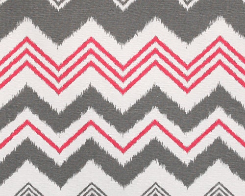 Home Dec Fabric Yardage - Zazzle, Chevron - Premier Prints Designer- Gray and Pink- 1 Yard
