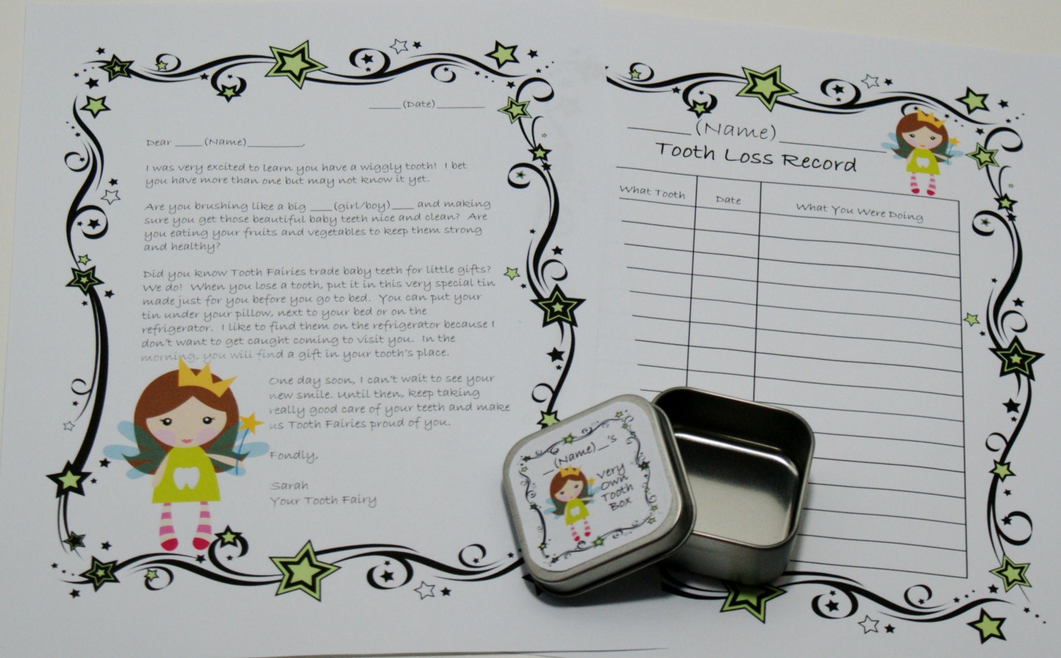 Personalized Tooth Fairy Box, Tooth Fairy Pillow Box, Lost Tooth Storage, Lost Tooth Record, Tooth Fairy Letter, Tooth Fairy Set