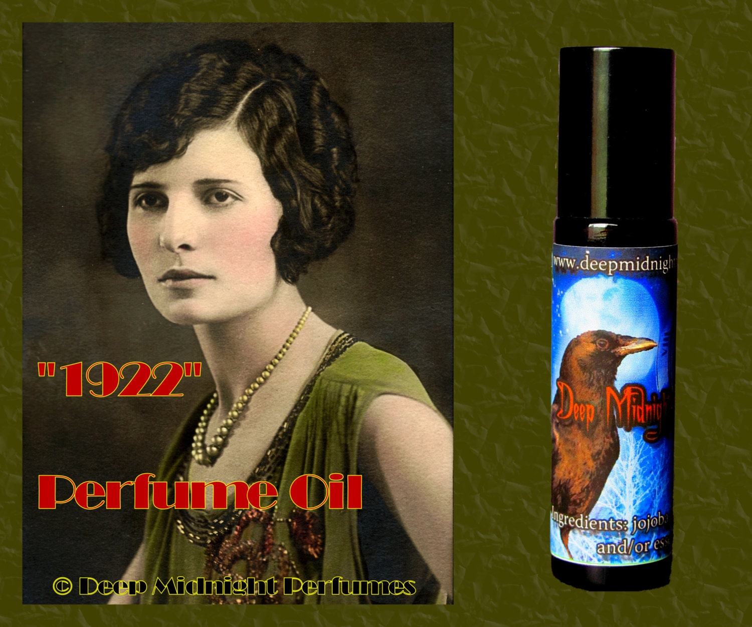 1922 - Perfume Oil: Roaring Twenties Perfume, sweet tobacco, gardenia, wood, musk, bourbon whiskey, berries
