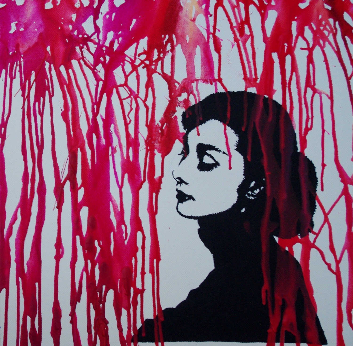 Audrey Hepburn Melted Wax Pop Art Painting
