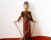Indonesian Wood Stick Puppet - Vintage Wayang Golek Marienette