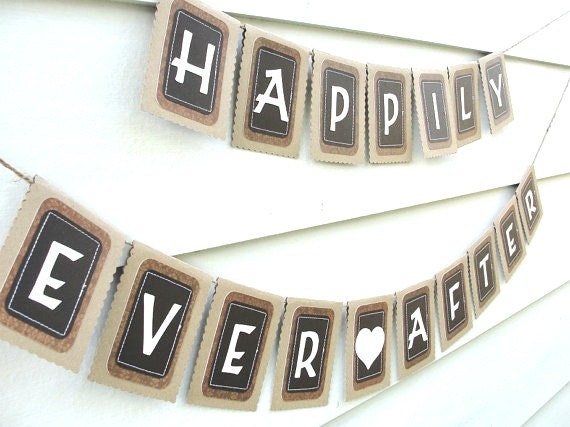 HAPPILY EVER AFTER Banner, Custom Colors Available