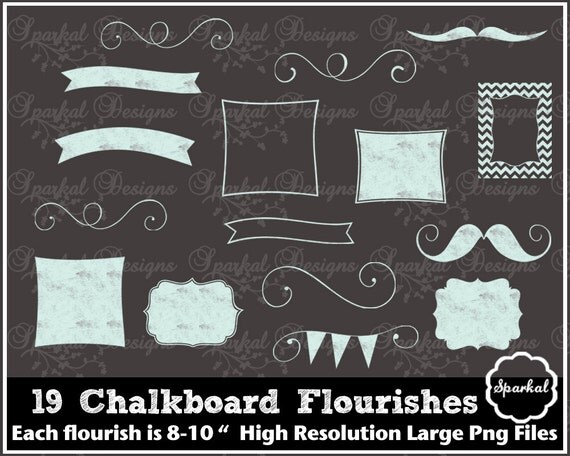 Chalkboard Frames Rustic Wedding Clip art Chalkboard Banner clipart Rustic Chalkboard Flourishes Instant Il_570xn