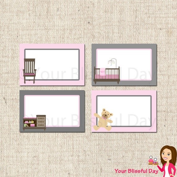 PRINTABLE Sip & See Baby Girl Label Tents Il_570xn
