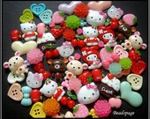 30 Assorted Sanrio friends Kawaii Flatback Resin Cabochons, Girly Style, Mix, cute, Decoden, DIY, Gift, Girl, Sweet, Handicraft