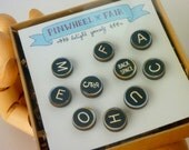Typewriter Key Push Pins Magnets - Black and White - Vintage Inspired  - Qty 10 - Old School Retro Industrial Office College