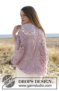 Hand Crochet Alpaca Silk Shawl - Crochet Granny Motif Shawl - Made to Order - One Size Fits Most- Free Shipping