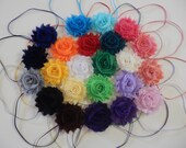 You Pick 15 - Shabby Chic Rose Headband or Clip Set -  54 colors and prints - Infant Headband - Newborn Headband - Children's Headband
